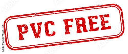 pvc free stamp. pvc free rectangular stamp on white background