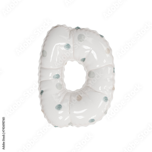 3D porcelain polka dot pattern helium balloon letter D