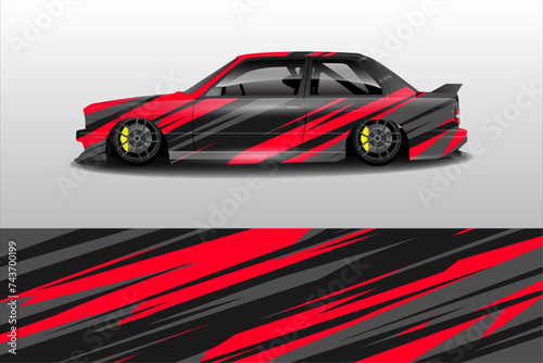 racing car sticker wrap design vector © kang