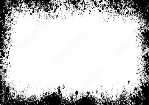 Abstract black and white ink border