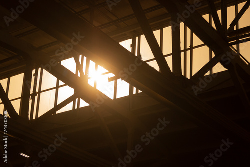 Sunlight through windows on the roof of a building