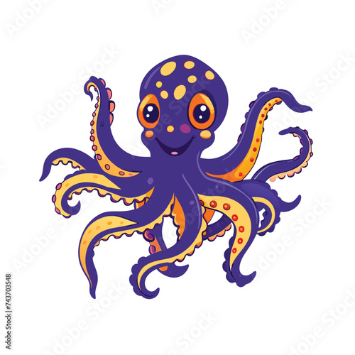 cute octopus cartoon illustration