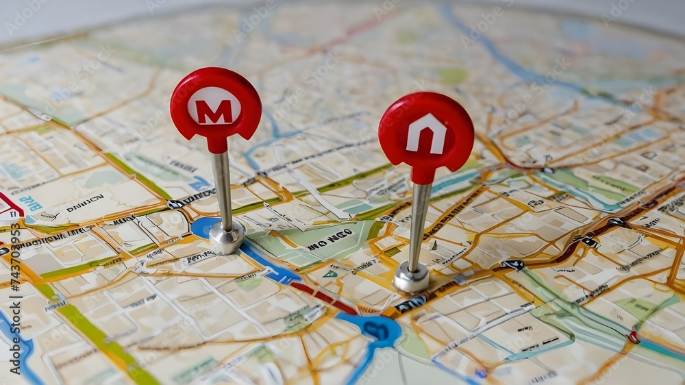 Set of map pin location icons. Modern map markers .Vector illustration on a white background  