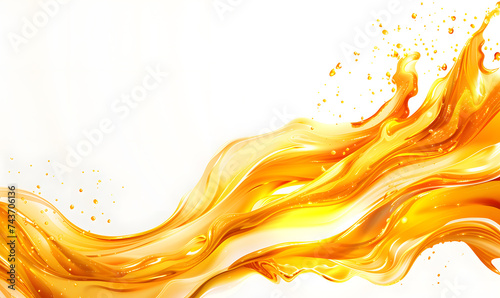 Splashes of oily liquid. Organic or motor oil on a white background
