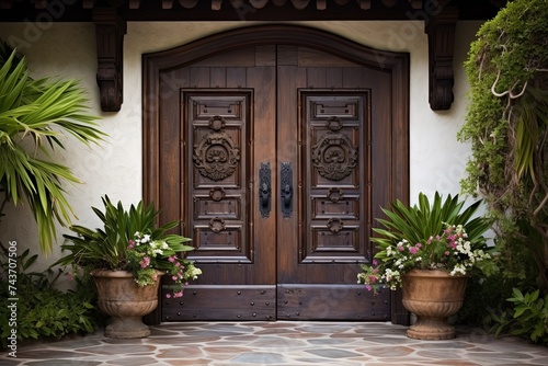 Antique Doors: Mediterranean Villa Entrance Design With Stunning Home Interiors © Michael