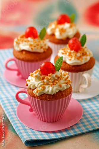 Almond cucpcakes. photo