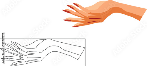 Helping hand illustration - outstretched hand offering assistance