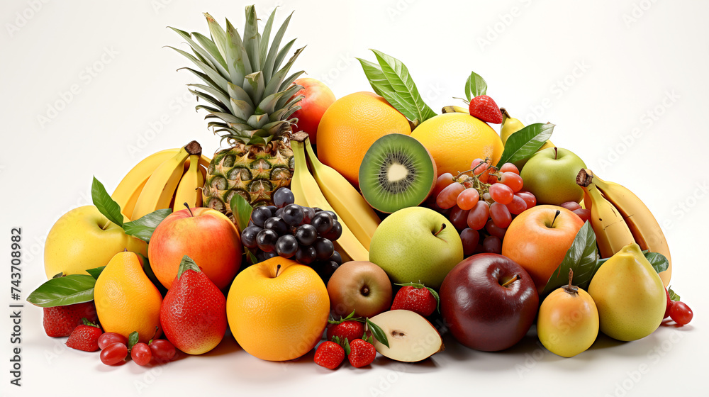 Fresh fruits assorted fruits colorful background.Vitamins natural nutrition concept.