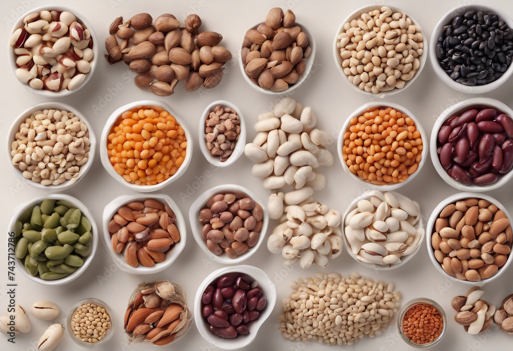 Sources of vegetable protein collection of various legumes and nuts