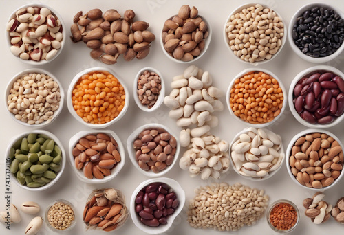Sources of vegetable protein collection of various legumes and nuts