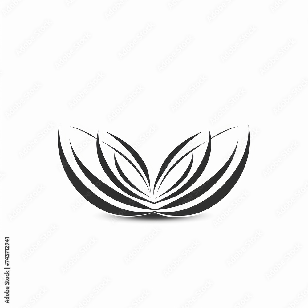 Abstract simple logo with lines. Spa eco concept. Generative AI Abstract simple logo with lines. Spa eco concept. Generative AI
