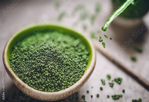 Word detox is made from chia seeds Green smoothies and ingredie photo