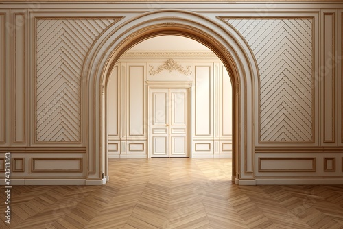 Herringbone Wooden Floor Patterns in Classic Arch Doorway Style © Michael