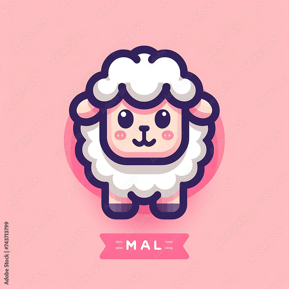 flat vector logo of a cute sheep flat vector logo of a cute sheep