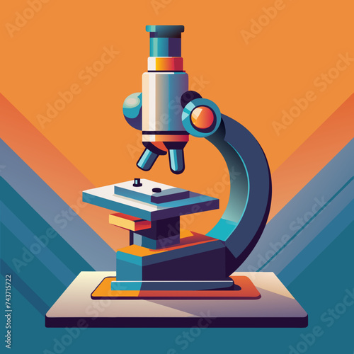 A microscope revealing the beauty of cellular structures. vektor illustation