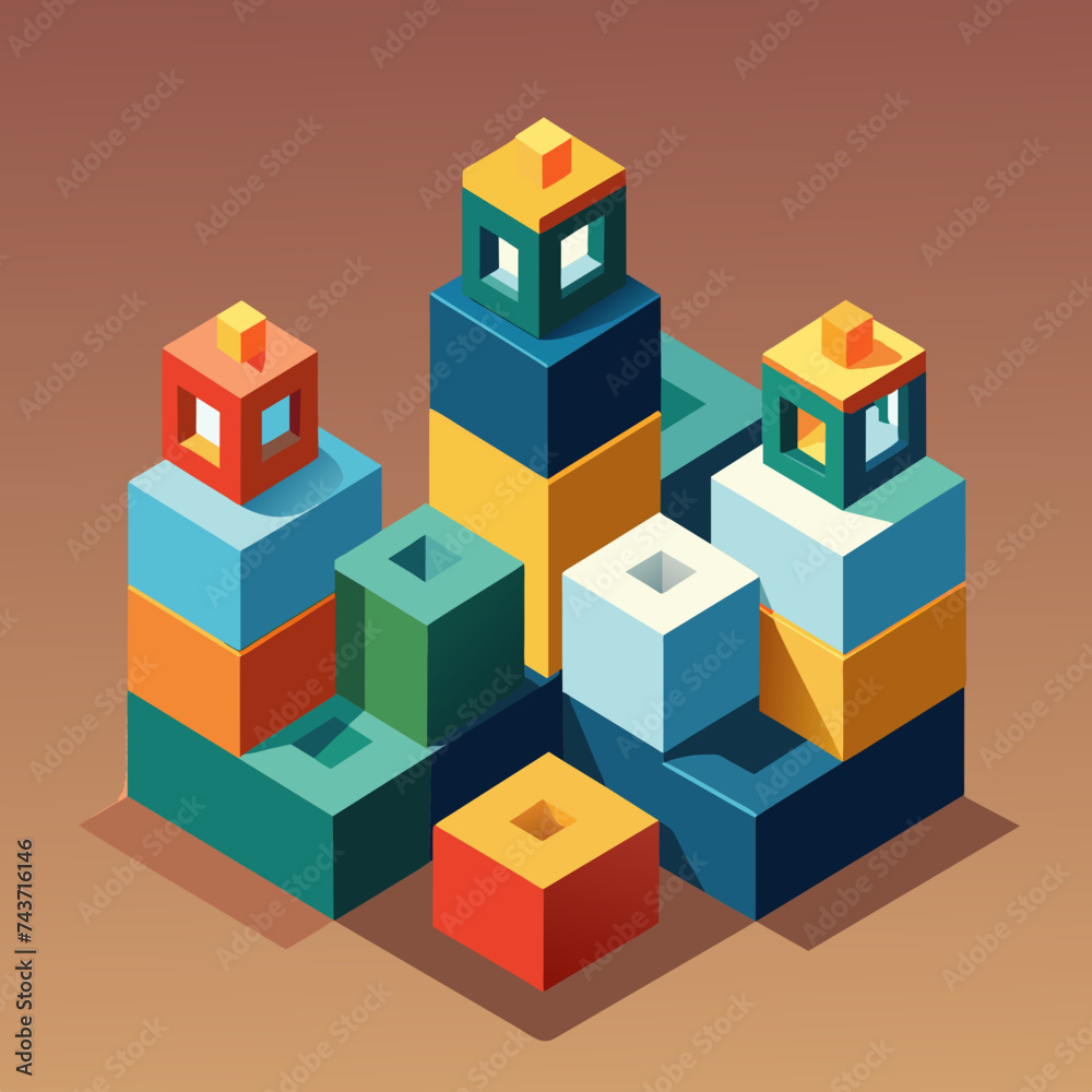 A set of colorful building blocks spelling out A set of colorful building blocks spelling out