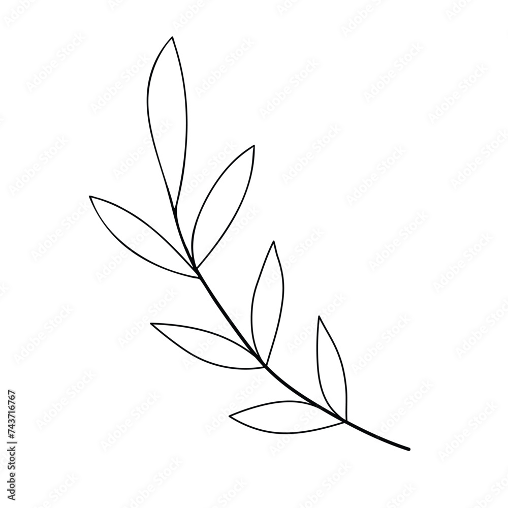Hand sketched floral design element Hand sketched floral design element