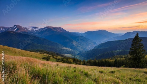 nice evening landscape in mountains