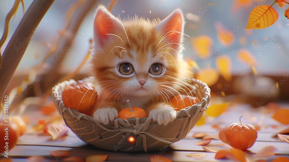 super cute baby kitten in a charming and enchanting display of persona ...