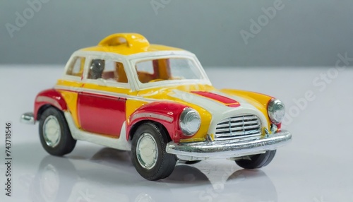 toy car white background, yellow,car, illustration,Ai generated 