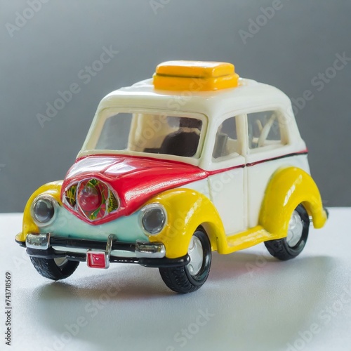 car toy, toy, yellow, illustration, Ai generated 