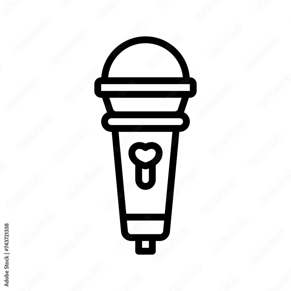 Microphone icon set style collection in line, solid, flat, flat line style on white background