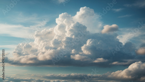 Beautiful cumulus clouds during the day