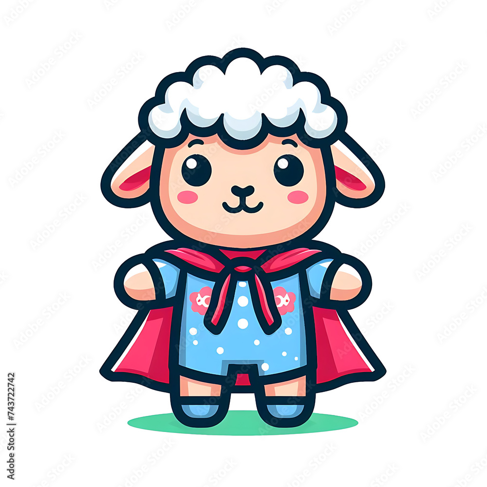 flat vector logo of a cute sheep flat vector logo of a cute sheep