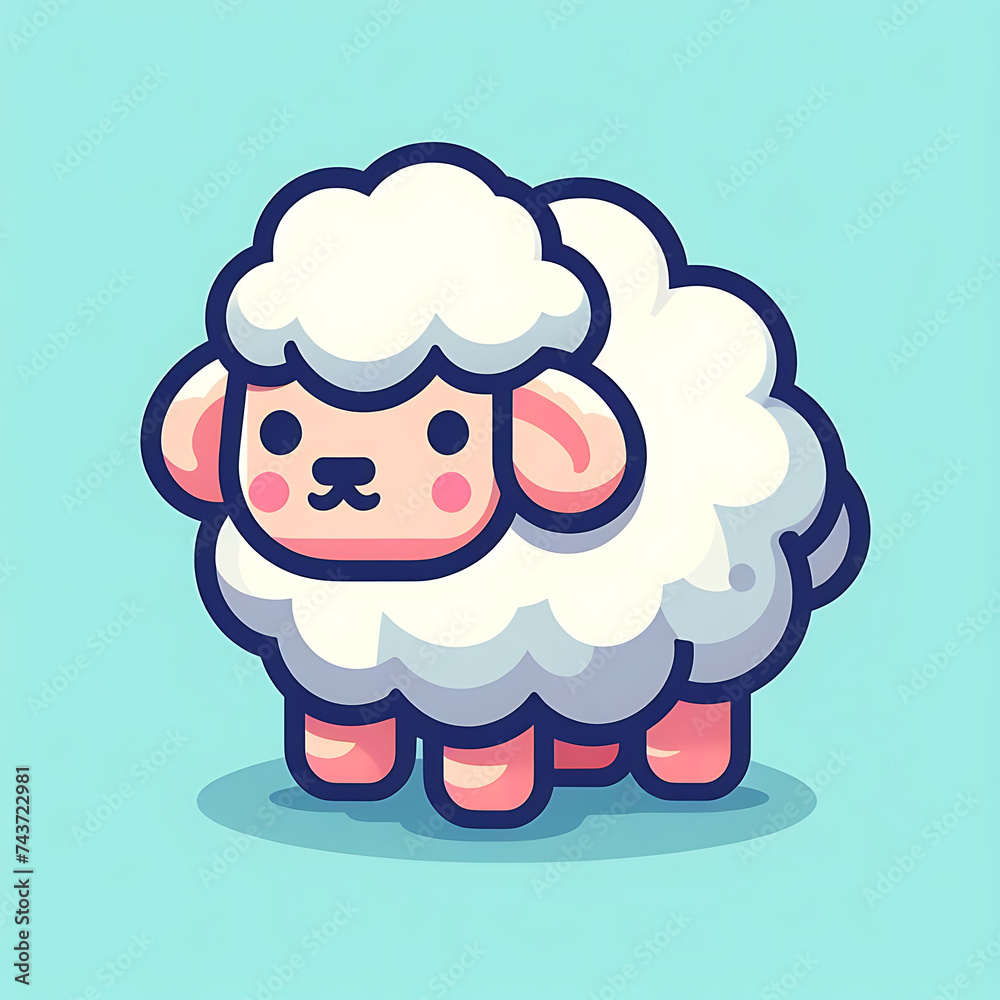 flat vector logo of a cute sheep flat vector logo of a cute sheep