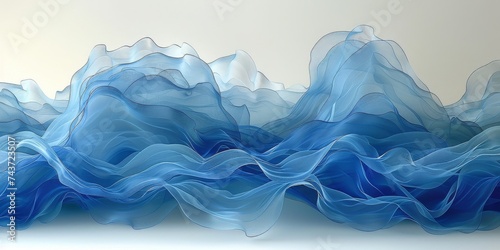 An Abstract Vision of Blue Smoke Flowing Gently, Creating a Tranquil and Dreamlike Atmosphere, Generative AI