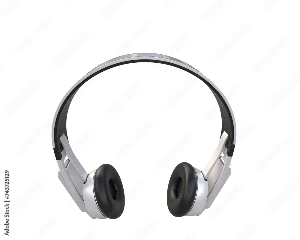 Headphones isolated on background. 3d rendering - illustration Headphones isolated on background. 3d rendering - illustration