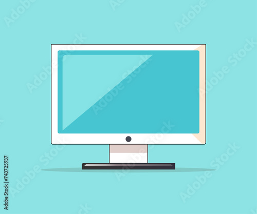 a white color smart led tv vector single icon