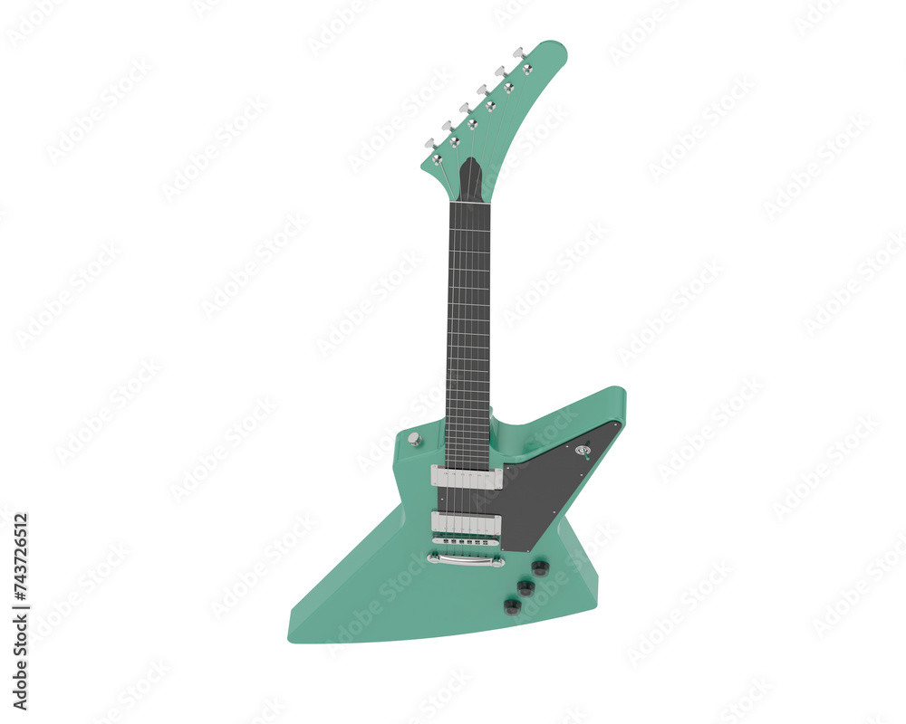 Electric guitar isolated on background. 3d rendering - illustration Electric guitar isolated on background. 3d rendering - illustration