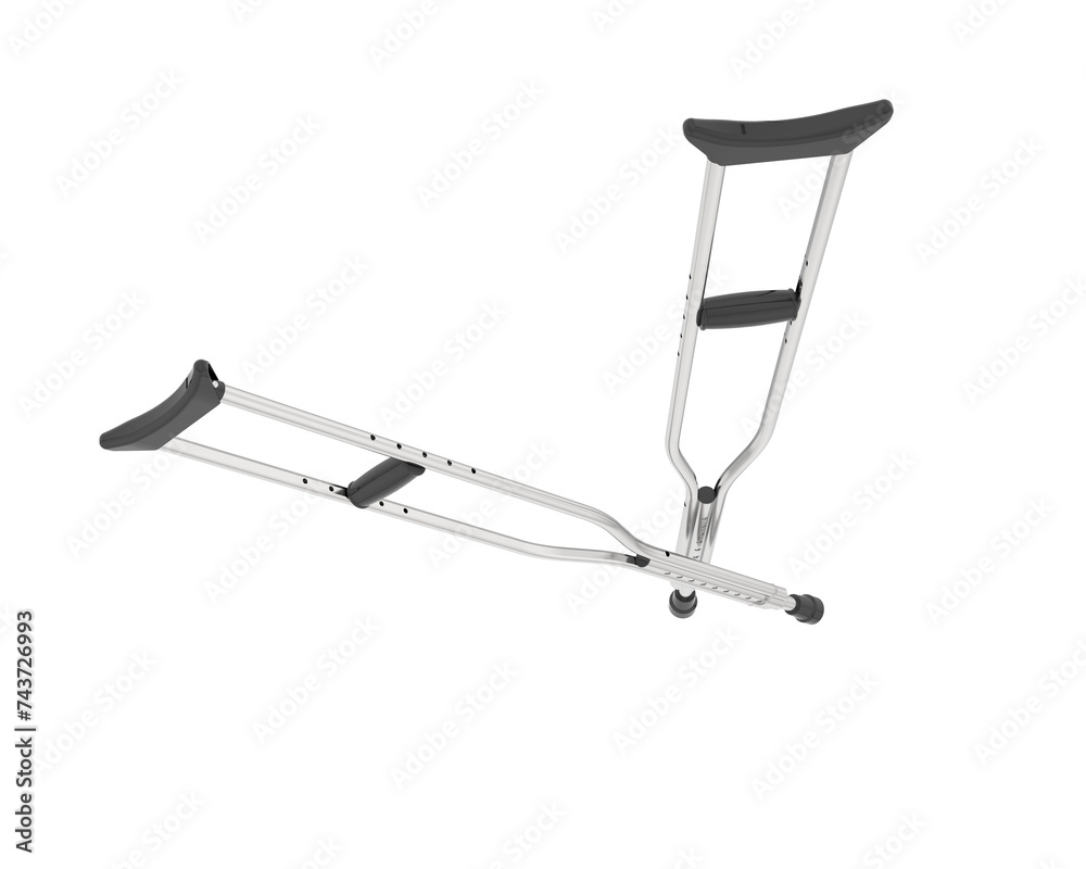 Crutch isolated on background. 3d rendering - illustration