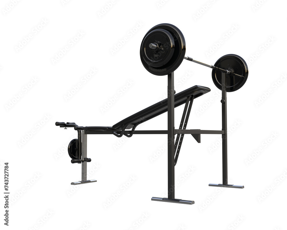 Gym equipment isolated on background. 3d rendering - illustration Gym equipment isolated on background. 3d rendering - illustration
