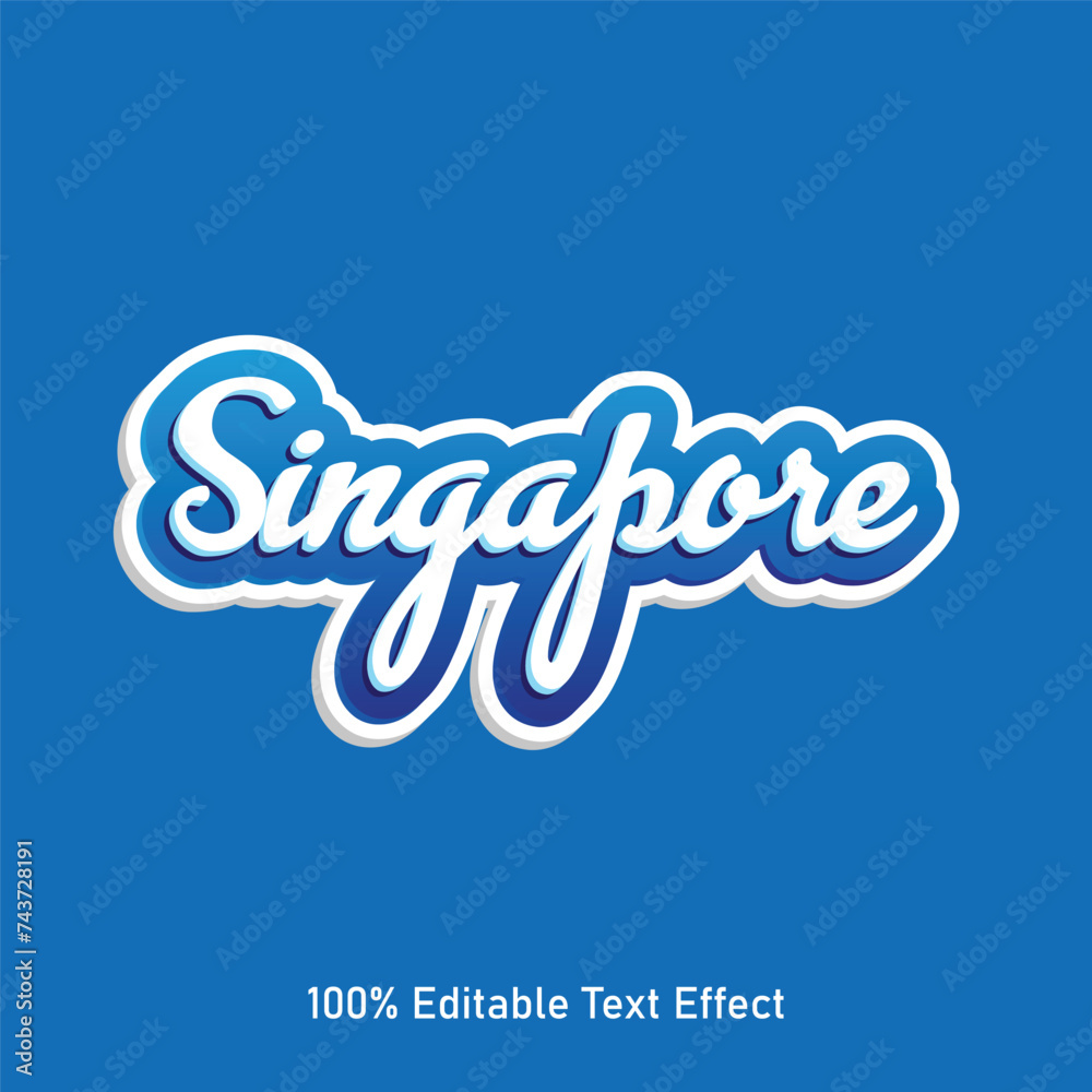 Singapore text effect vector. Editable college t-shirt design printable ...