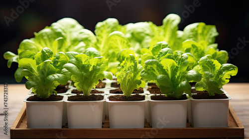 Organic Vegetable Salad Growing in Hydroponic Farm. Freshly Harvested Lettuce for Healthy Food, Earth Day Concept