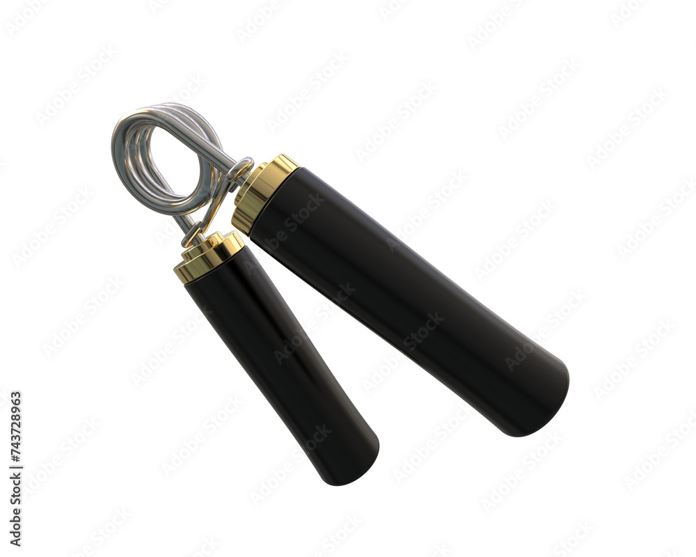 Hand gripper isolated on background. 3d rendering - illustration Hand gripper isolated on background. 3d rendering - illustration