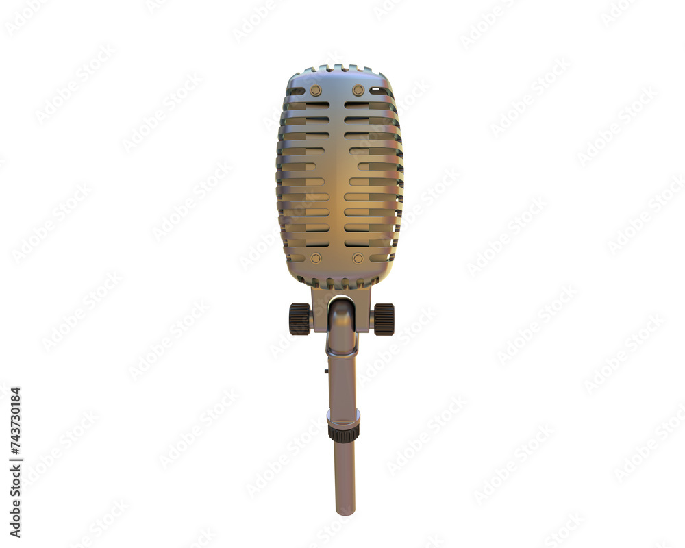 Microphone isolated on background. 3d rendering - illustration Microphone isolated on background. 3d rendering - illustration