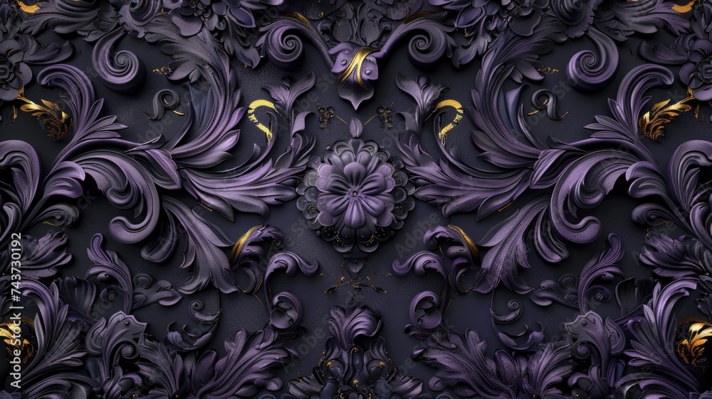Luxurious Gold and Purple Baroque Ornamentation Luxurious Gold and Purple Baroque Ornamentation