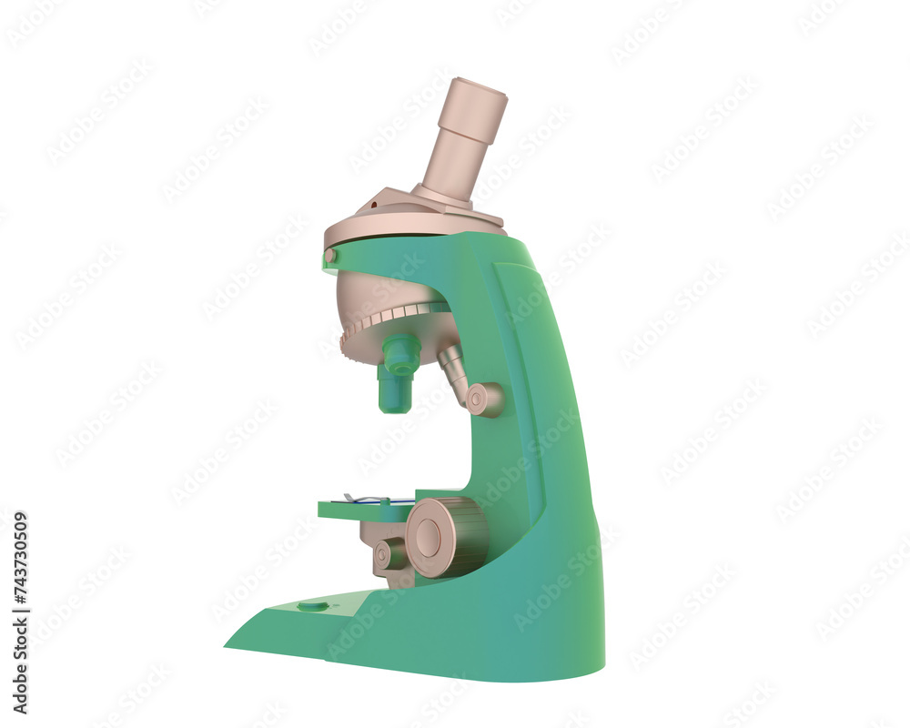 Microscope isolated on background. 3d rendering - illustration