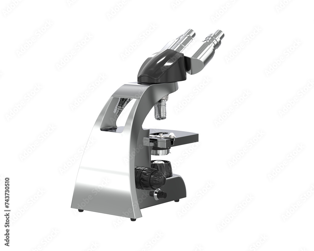 Microscope isolated on background. 3d rendering - illustration