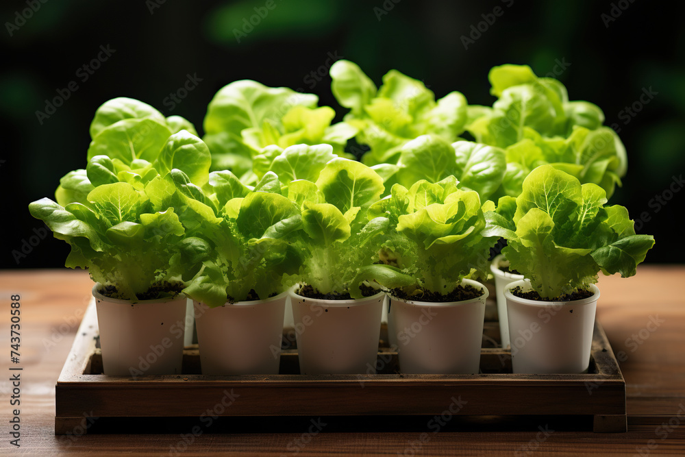 Growing Greenhouse Vegetables Using Hydroponic System. Fresh Lettuce Growing Garden for Healthy Food, Earth Day Concept Growing Greenhouse Vegetables Using Hydroponic System. Fresh Lettuce Growing Garden for Healthy Food, Earth Day Concept