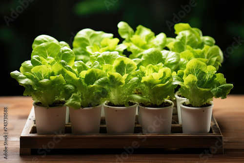 Growing Greenhouse Vegetables Using Hydroponic System. Fresh Lettuce Growing Garden for Healthy Food, Earth Day Concept