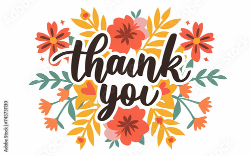 Wallpaper Mural thank you with flower, generative ai Torontodigital.ca