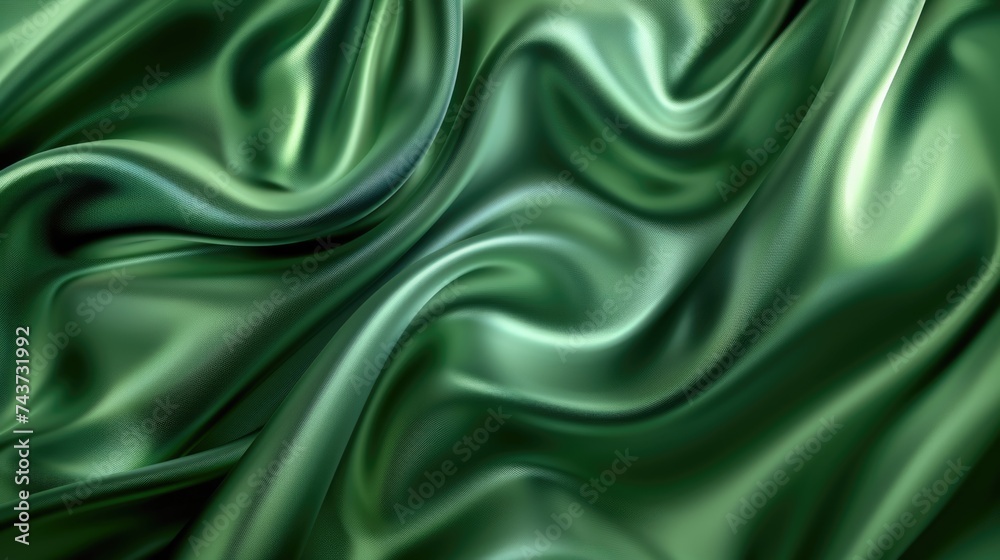 Luxurious green satin fabric texture background. Luxurious green satin fabric texture background.