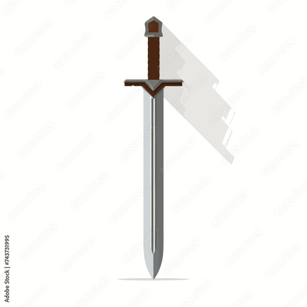 Sword Icon in Flat Style Isolated on White Background