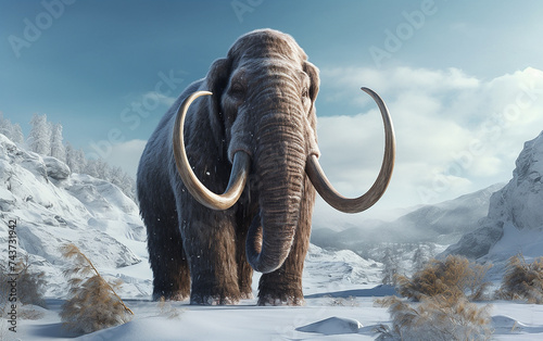 Mammoth on snow photo