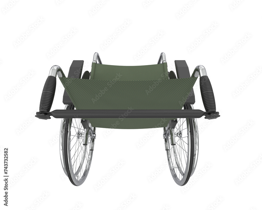 Fototapeta premium Wheelchair isolated on background. 3d rendering - illustration