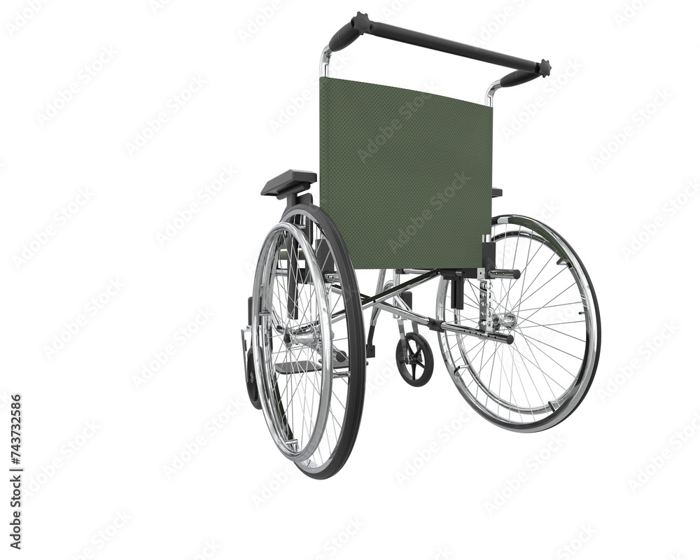 Fototapeta premium Wheelchair isolated on background. 3d rendering - illustration